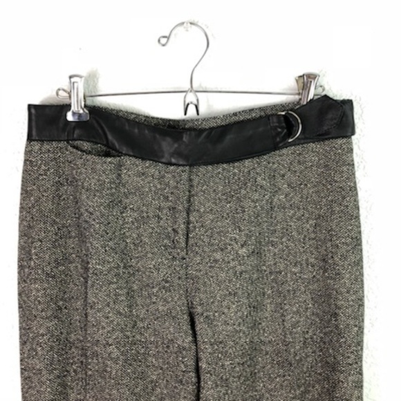 Anthropologie Herringbone Tweed Wide Leg Wool Silk - Picture 3 of 7